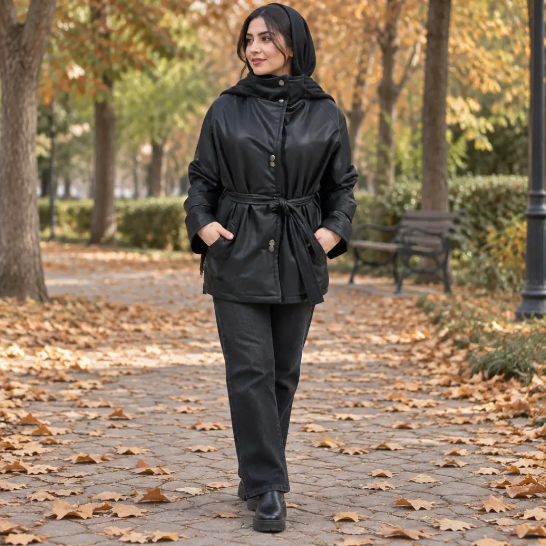کاپشن چرم مدل نازنین کد038